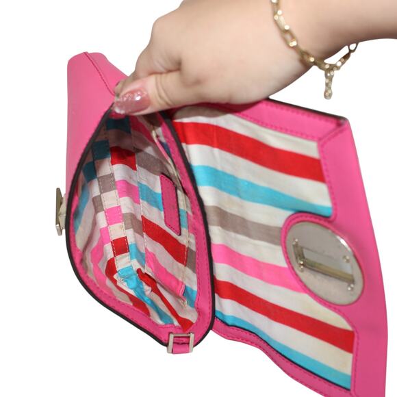 Kate Spade Pink Leather Gold Turn Lock Mini Bag - Picture 3 of 8